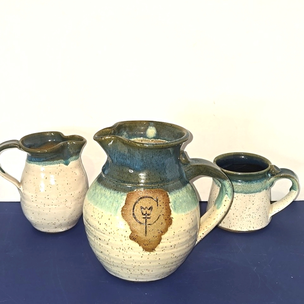 CCC Pottery Studio 3 Piece Stoneware Pitcher Set - Made In Canada